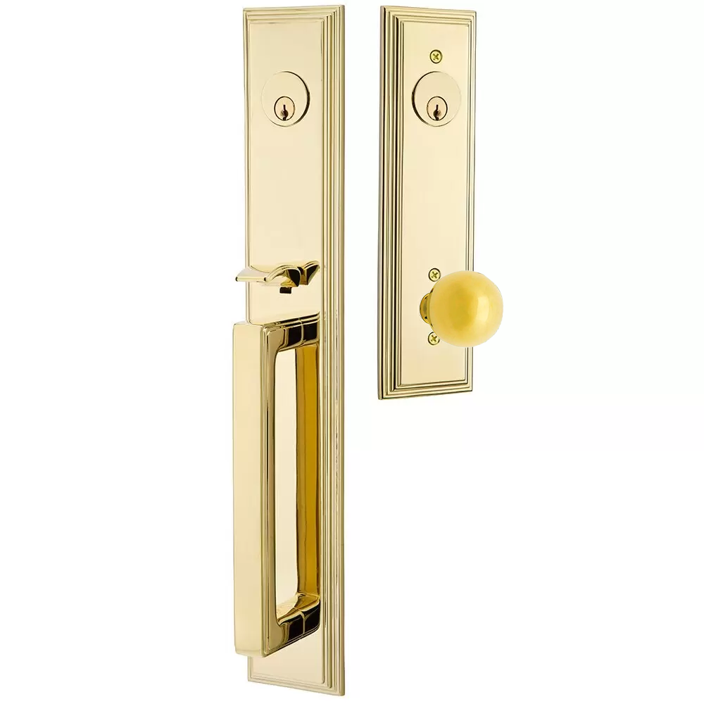 Emtek Melrose Tubular Entryset Full Length with Orb Knob