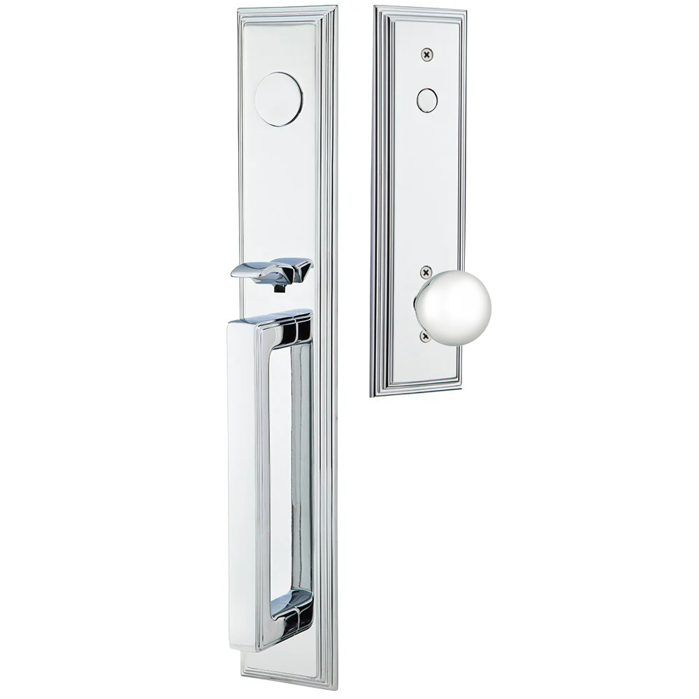 Emtek Melrose Tubular Entryset Full Length with Orb Knob
