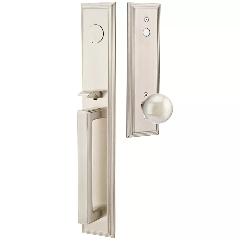 Emtek Melrose Tubular Entryset Full Length with Orb Knob