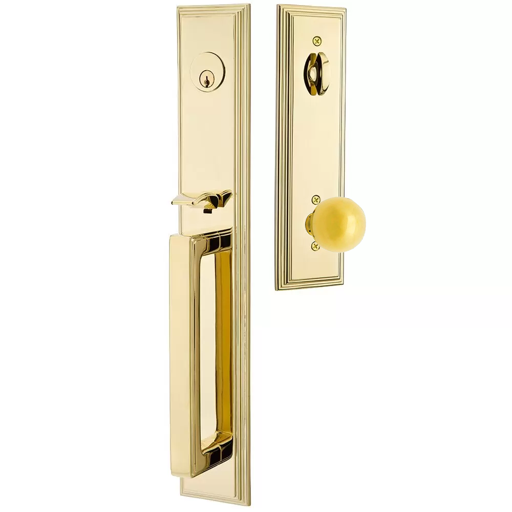 Emtek Melrose Tubular Entryset Full Length with Orb Knob