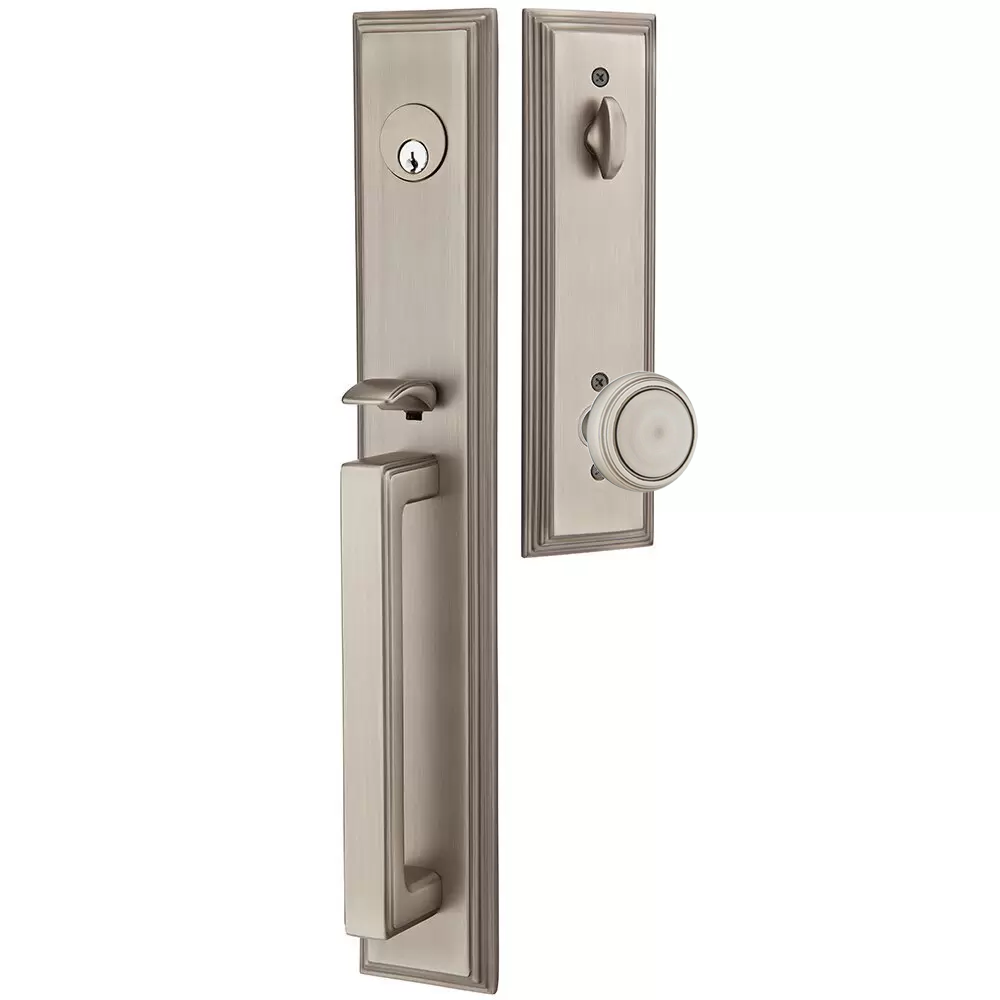 Emtek Melrose Tubular Entryset Full Length with Norwich Knob