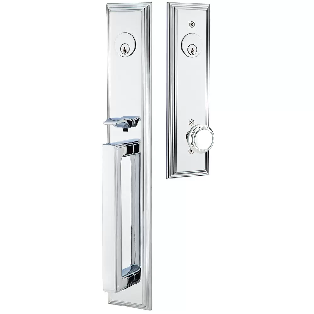 Emtek Melrose Tubular Entryset Full Length with Norwich Knob