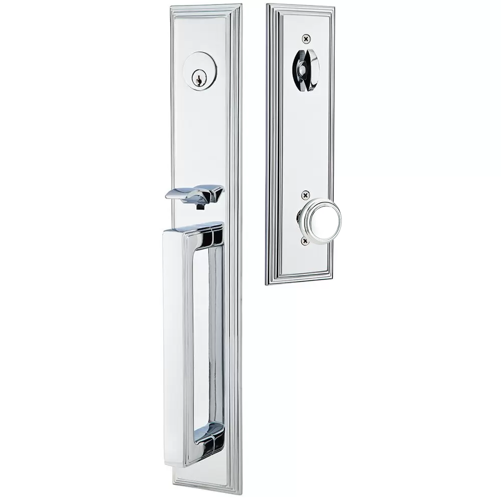 Emtek Melrose Tubular Entryset Full Length with Norwich Knob