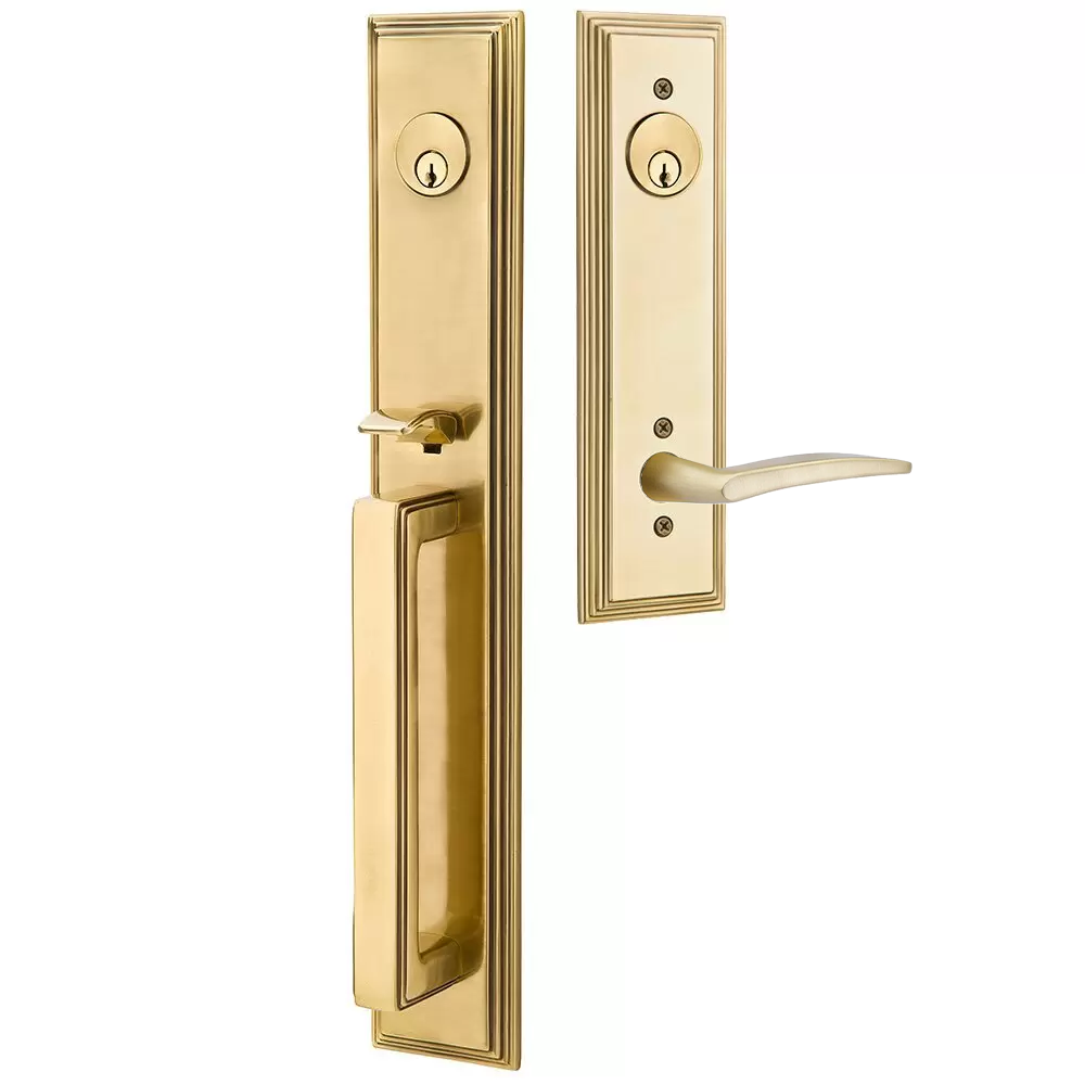 Emtek Melrose Tubular Entryset Full Length with Poseidon Lever