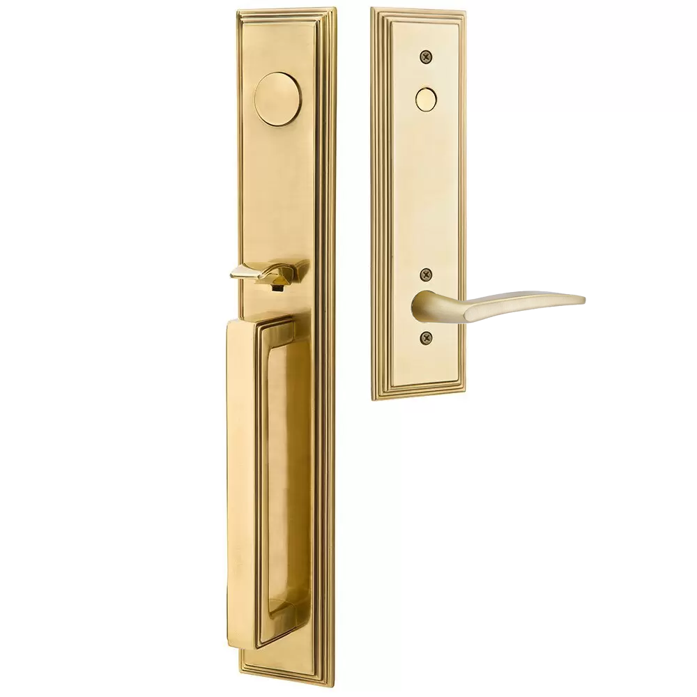 Emtek Melrose Tubular Entryset Full Length with Poseidon Lever