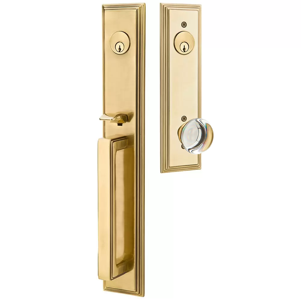 Emtek Melrose Tubular Entryset Full Length with Providence Glass Knob