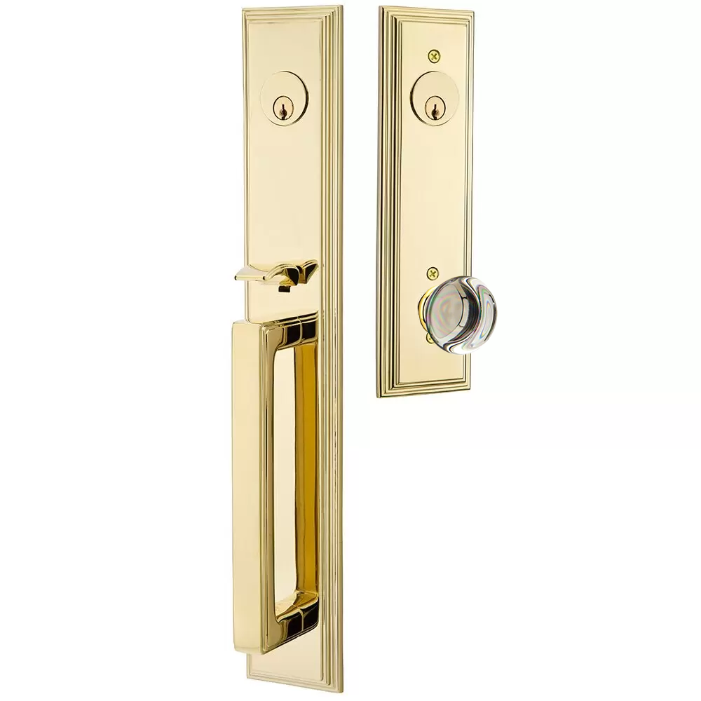 Emtek Melrose Tubular Entryset Full Length with Providence Glass Knob