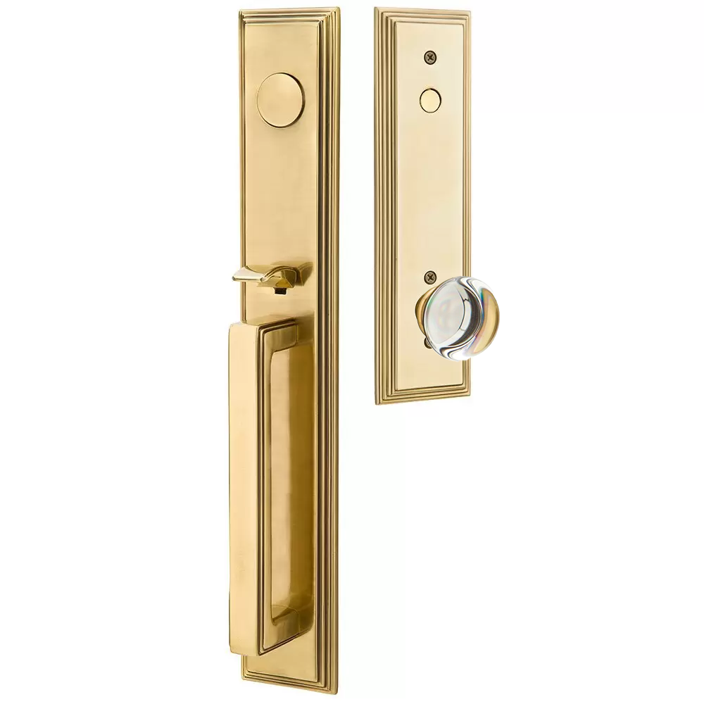 Emtek Melrose Tubular Entryset Full Length with Providence Glass Knob