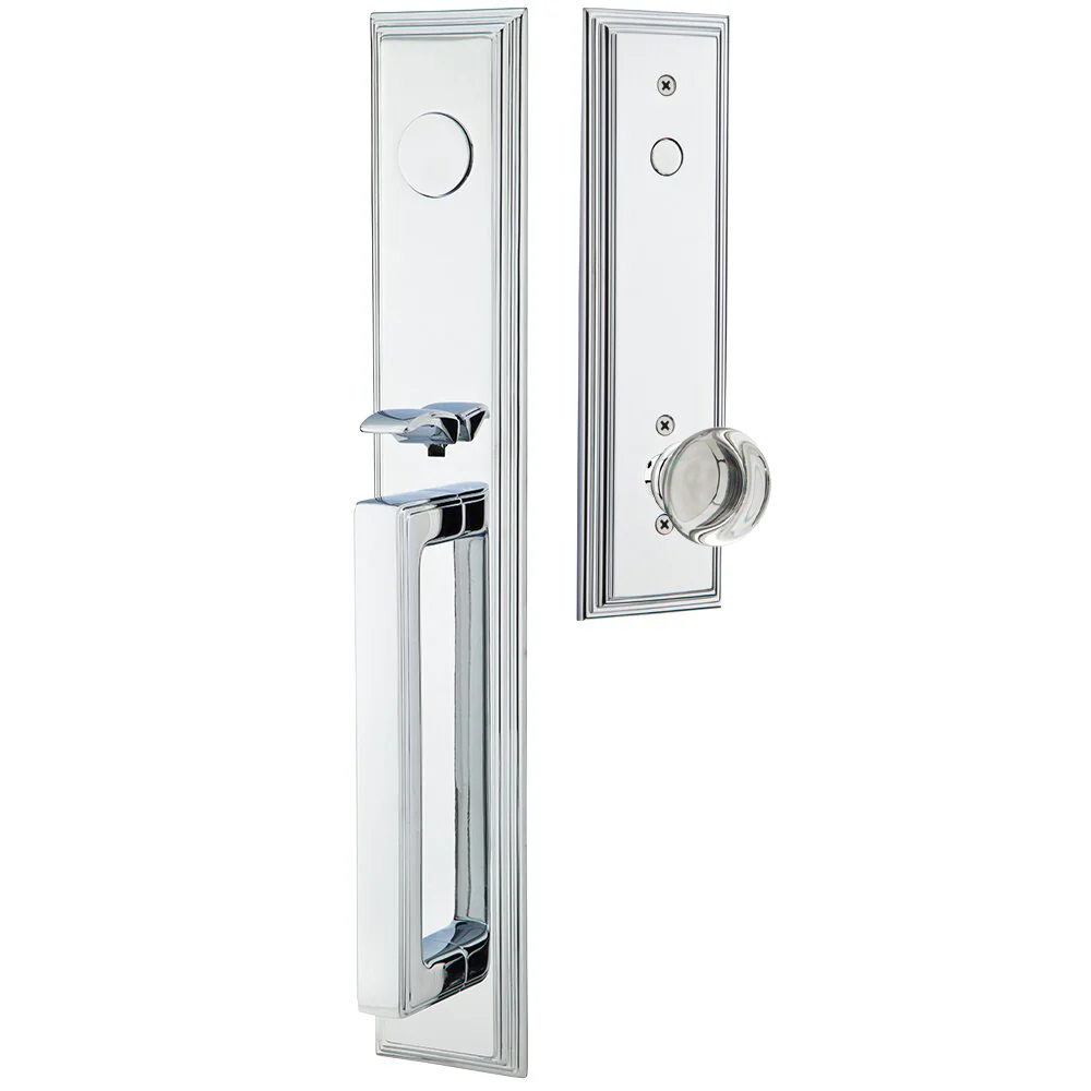 Emtek Melrose Tubular Entryset Full Length with Providence Glass Knob