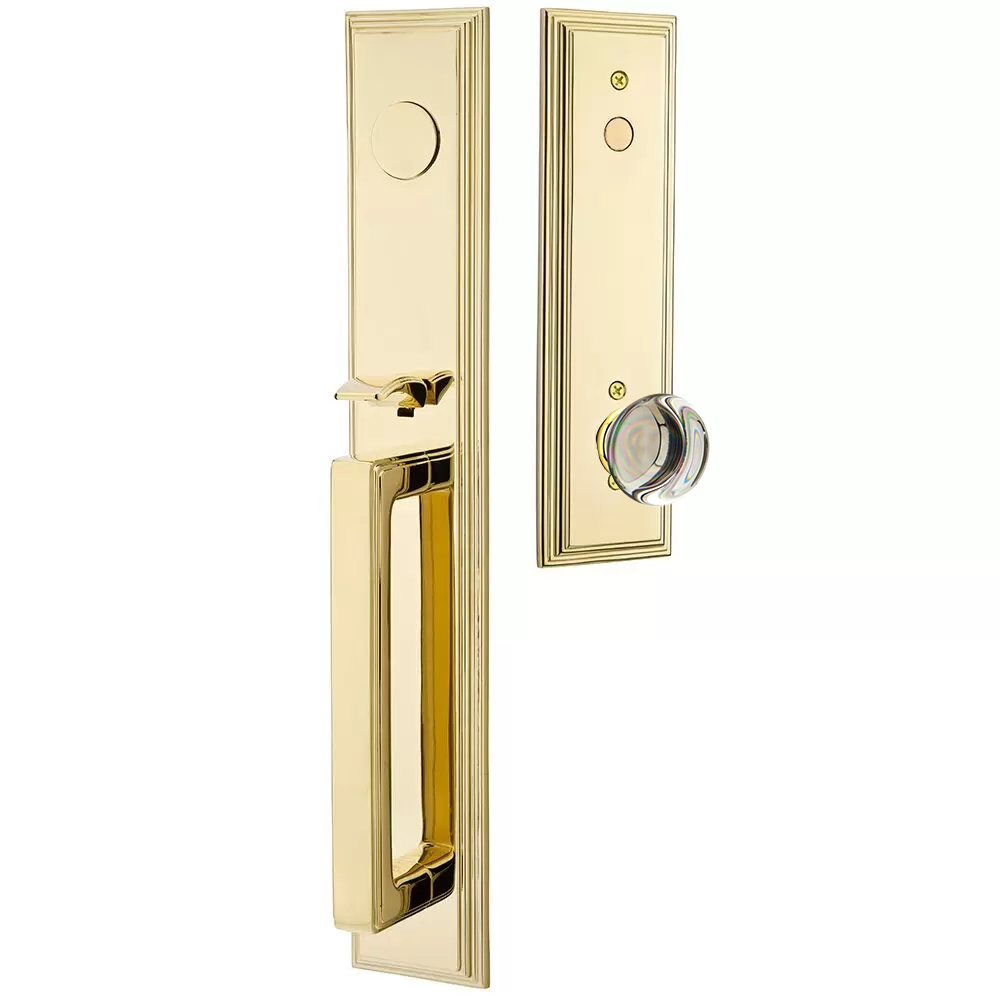 Emtek Melrose Tubular Entryset Full Length with Providence Glass Knob