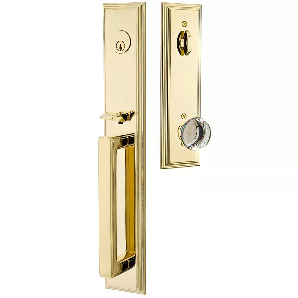 Emtek Melrose Tubular Entryset Full Length with Providence Glass Knob