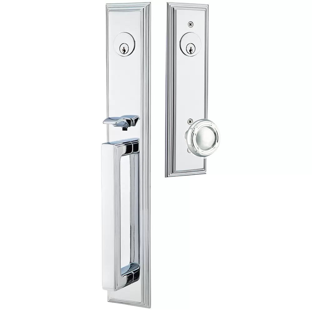 Emtek Melrose Tubular Entryset Full Length with Ribbon & Reed Knob