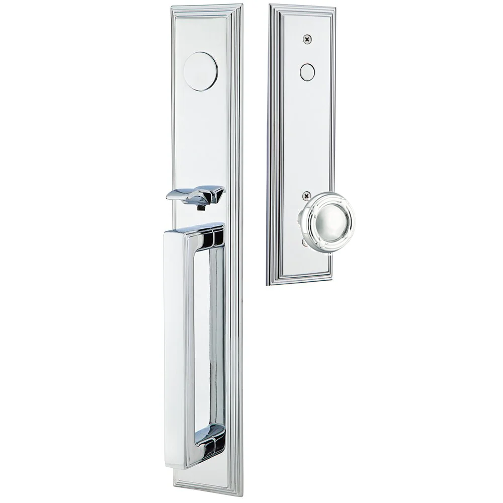 Emtek Melrose Tubular Entryset Full Length with Ribbon & Reed Knob