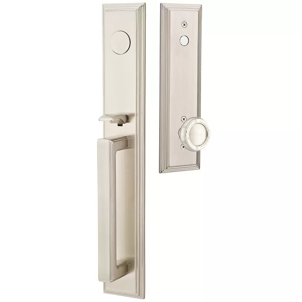 Emtek Melrose Tubular Entryset Full Length with Ribbon & Reed Knob