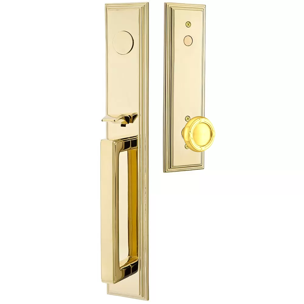 Emtek Melrose Tubular Entryset Full Length with Ribbon & Reed Knob