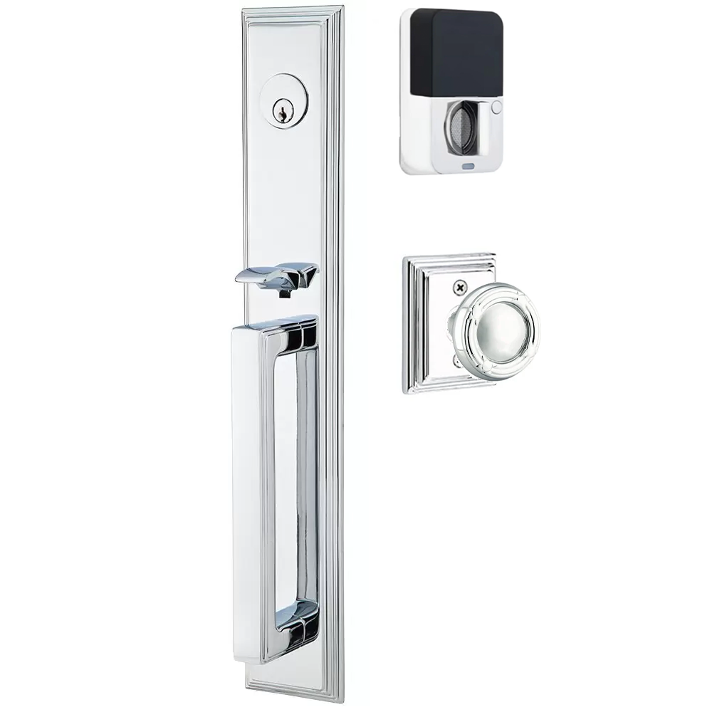 Emtek Melrose Tubular Entryset Full Length with Ribbon & Reed Knob