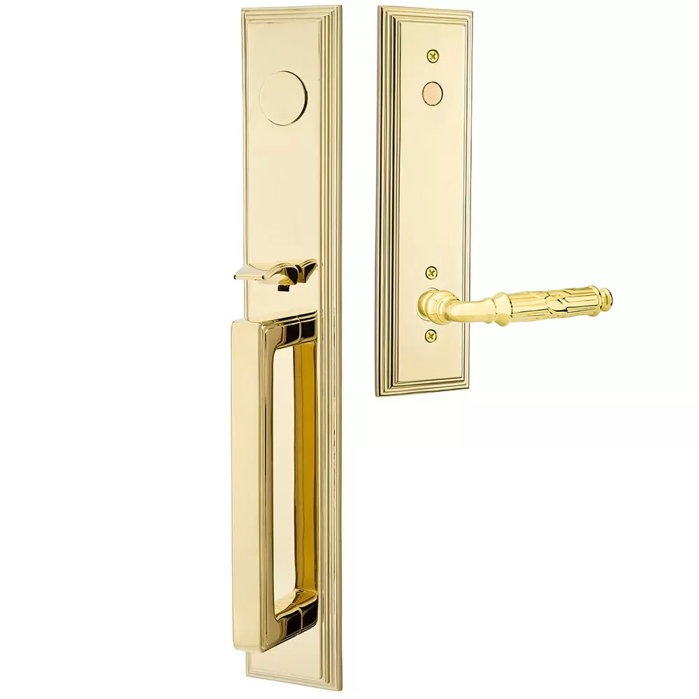 Emtek Melrose Tubular Entryset Full Length with Ribbon & Reed Lever