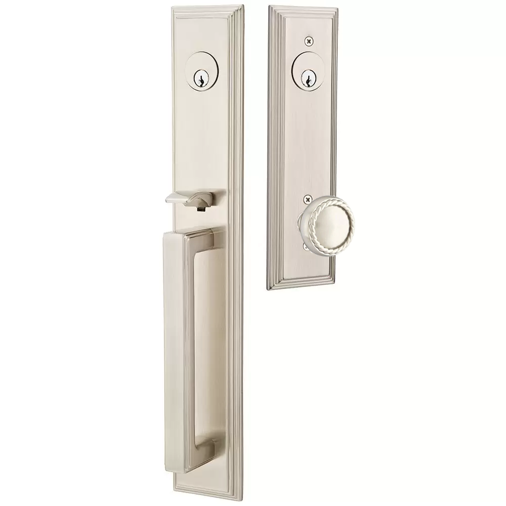 Emtek Melrose Tubular Entryset Full Length with Rope Knob