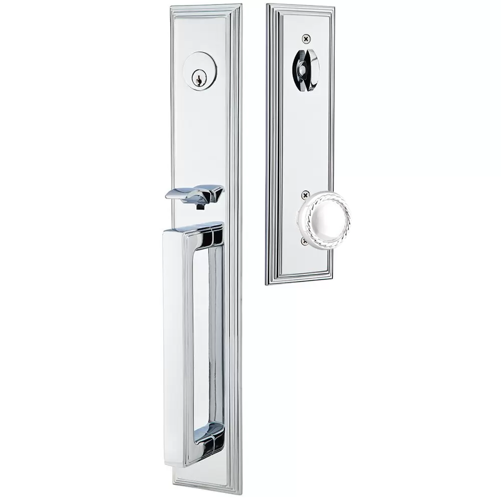 Emtek Melrose Tubular Entryset Full Length with Rope Knob