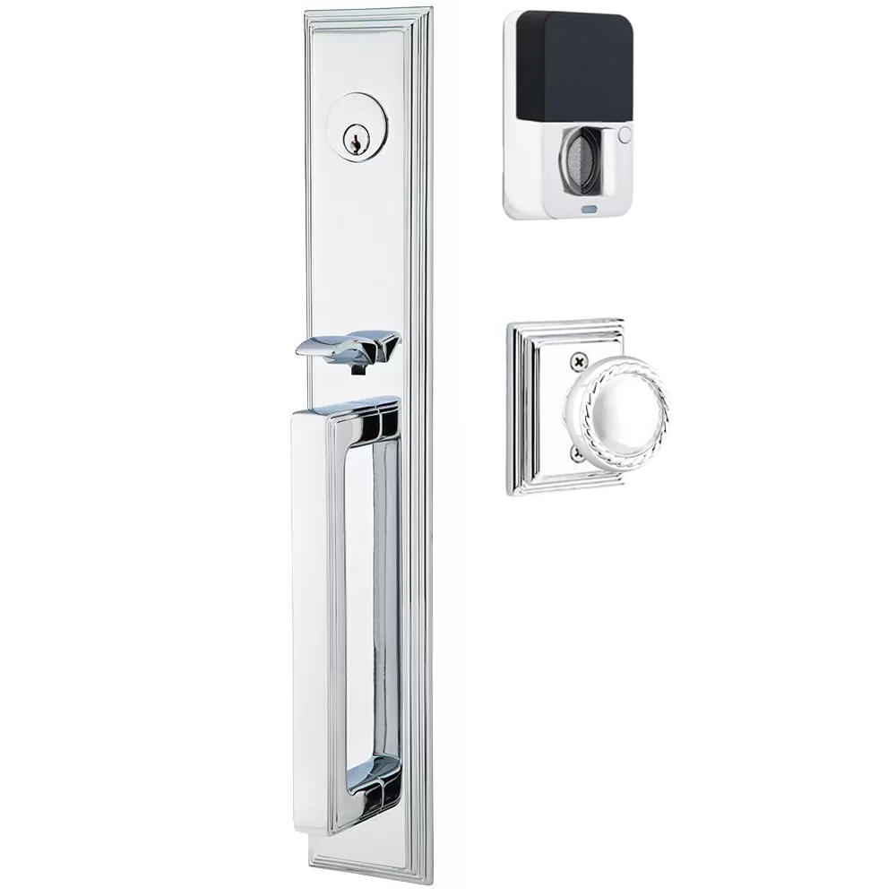 Emtek Melrose Tubular Entryset Full Length with Rope Knob