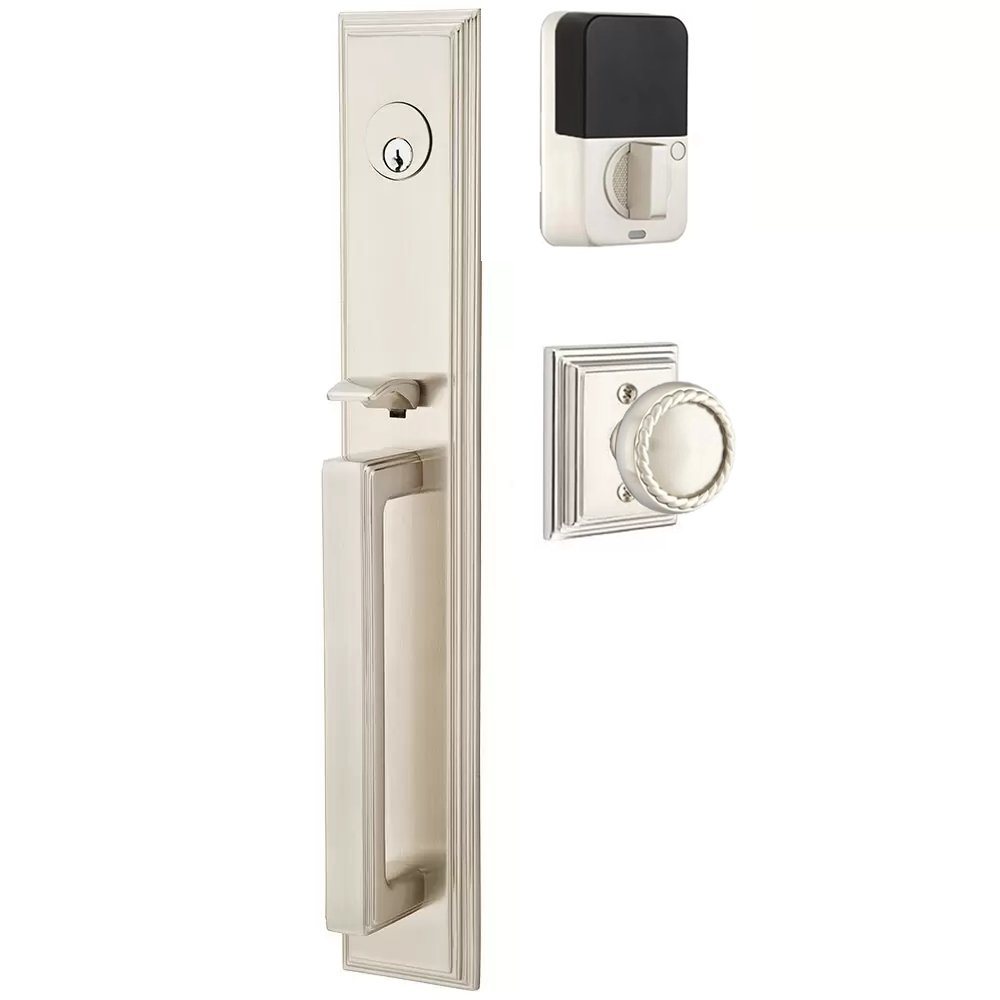 Emtek Melrose Tubular Entryset Full Length with Rope Knob