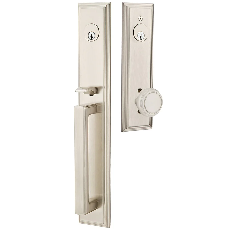 Emtek Melrose Tubular Entryset Full Length with Norwich Knob