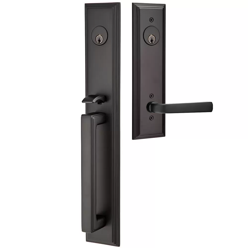 Emtek Melrose Tubular Entryset Full Length with Sion Lever