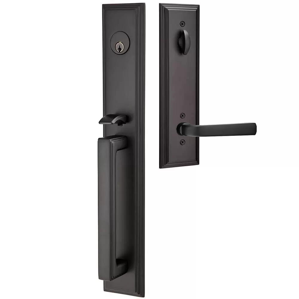 Emtek Melrose Tubular Entryset Full Length with Sion Lever