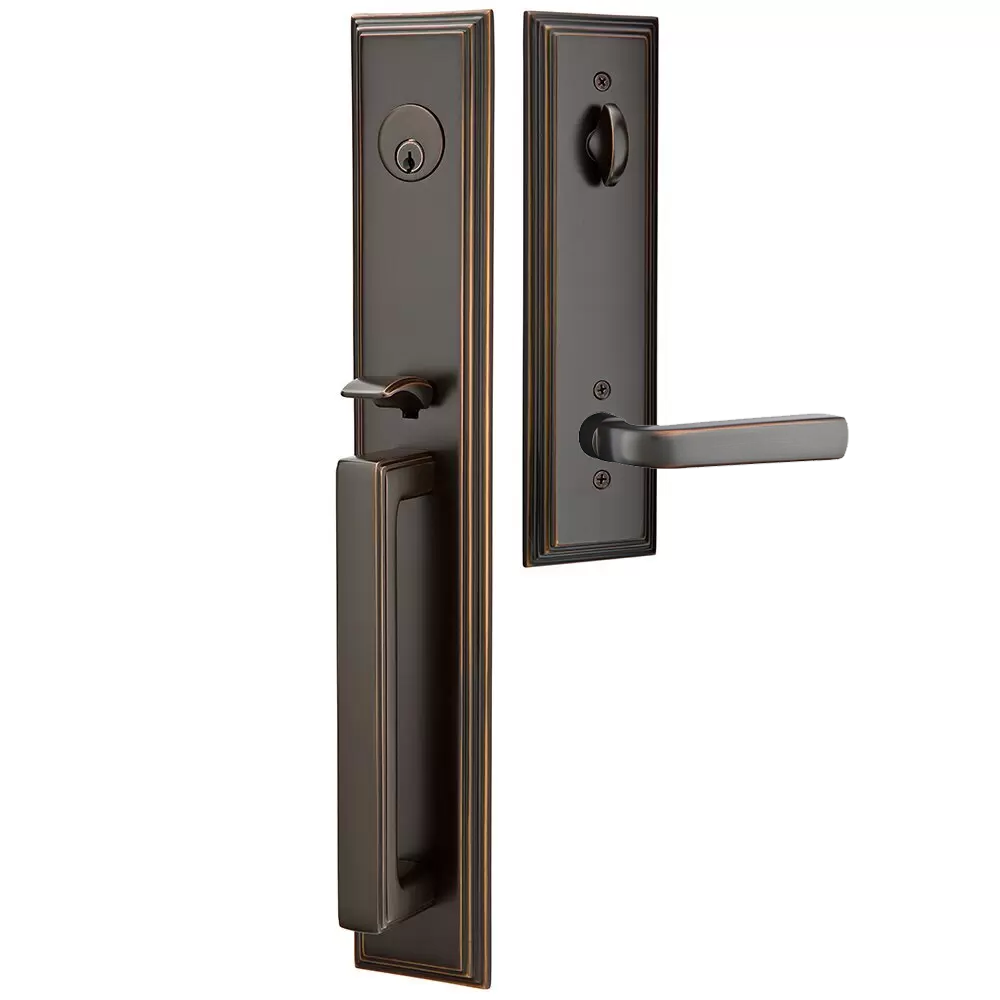 Emtek Melrose Tubular Entryset Full Length with Sion Lever