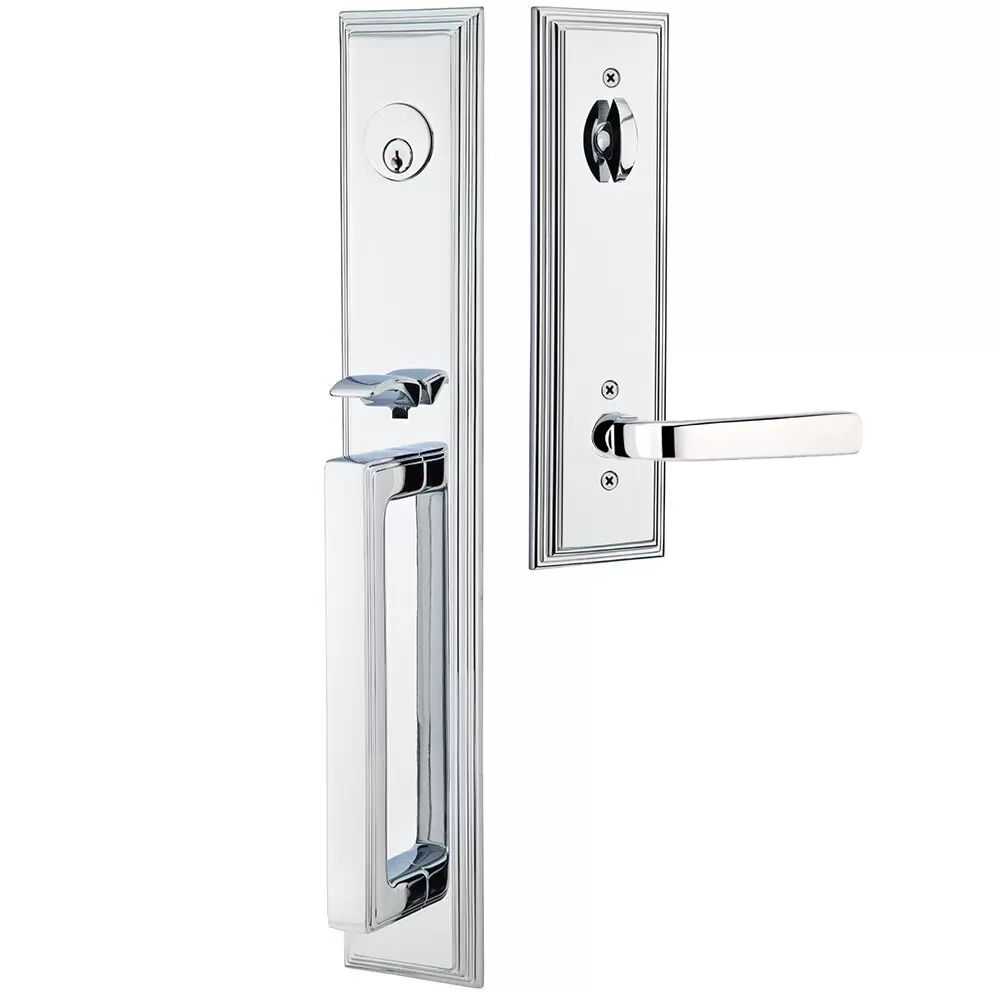 Emtek Melrose Tubular Entryset Full Length with Sion Lever
