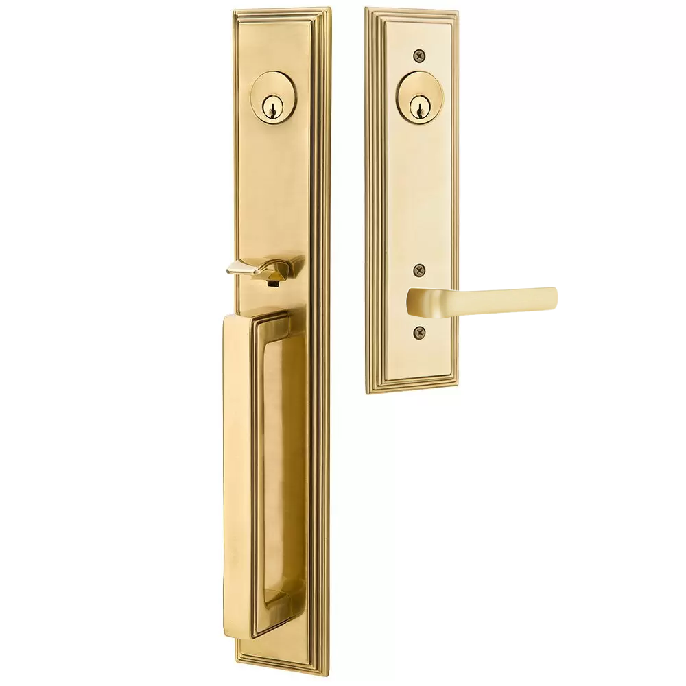 Emtek Melrose Tubular Entryset Full Length with Spencer Lever