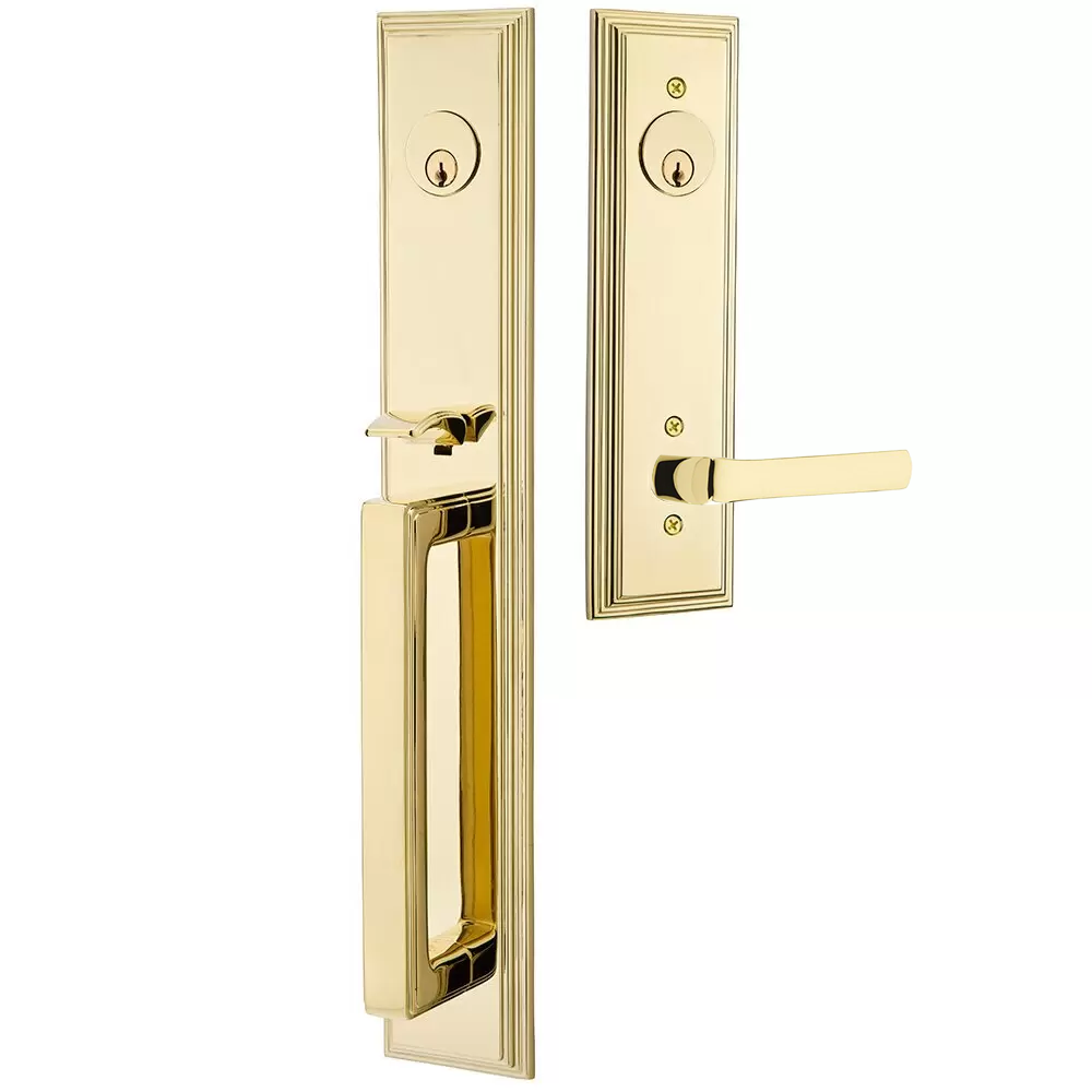 Emtek Melrose Tubular Entryset Full Length with Spencer Lever