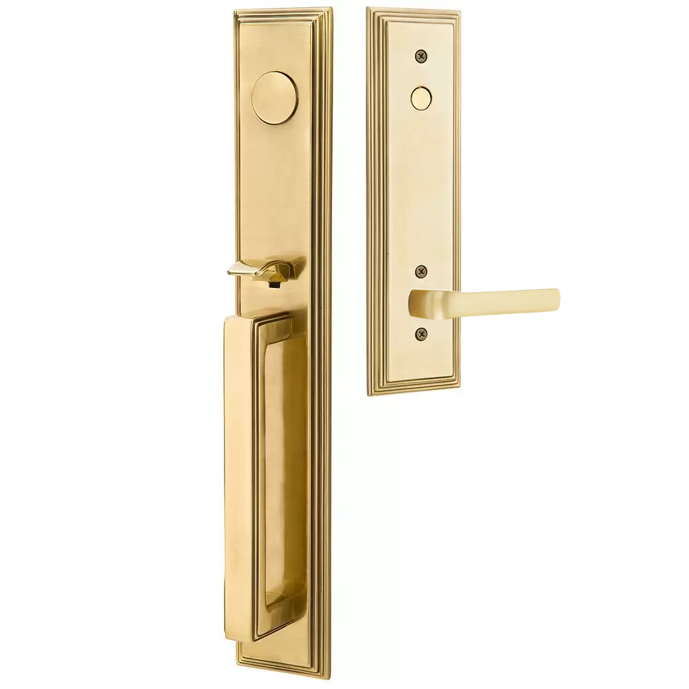 Emtek Melrose Tubular Entryset Full Length with Spencer Lever