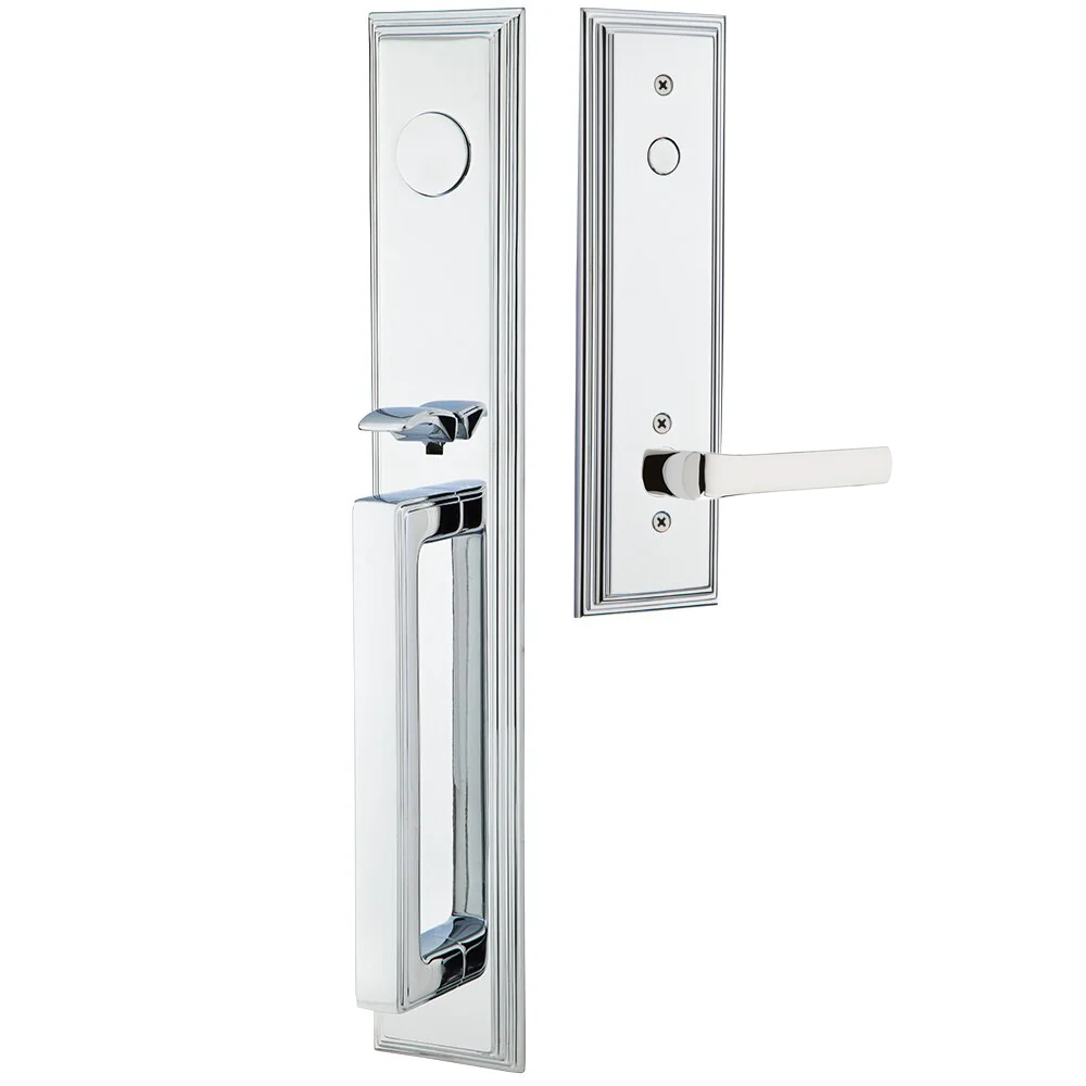 Emtek Melrose Tubular Entryset Full Length with Spencer Lever