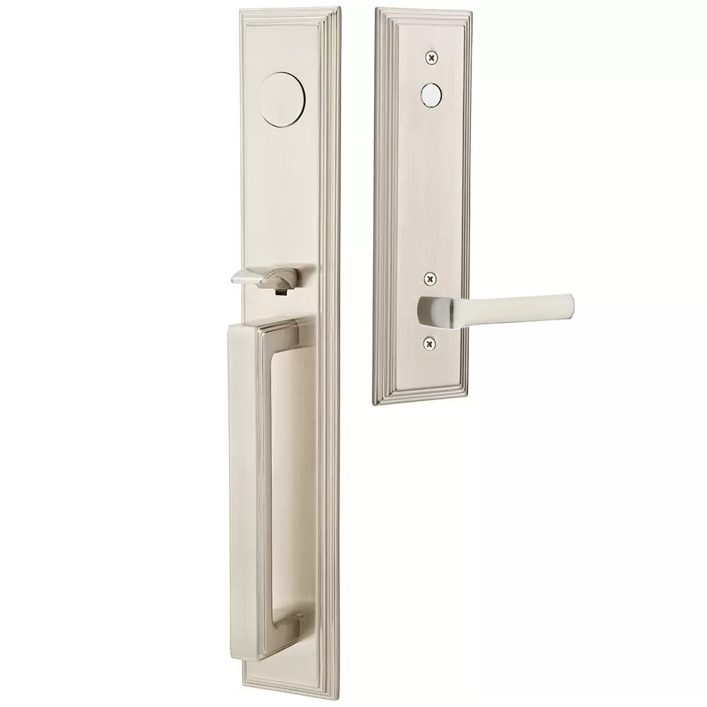 Emtek Melrose Tubular Entryset Full Length with Spencer Lever