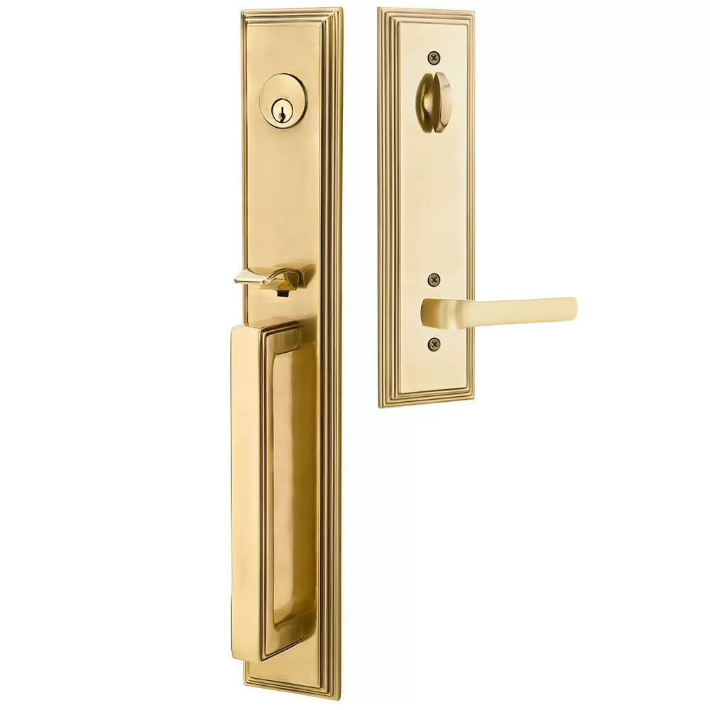 Emtek Melrose Tubular Entryset Full Length with Spencer Lever