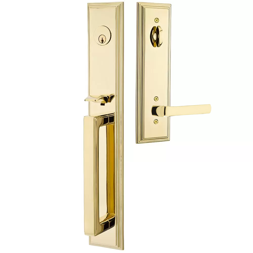 Emtek Melrose Tubular Entryset Full Length with Spencer Lever