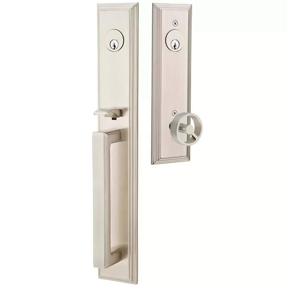 Emtek Melrose Tubular Entryset Full Length with Spoke Knob