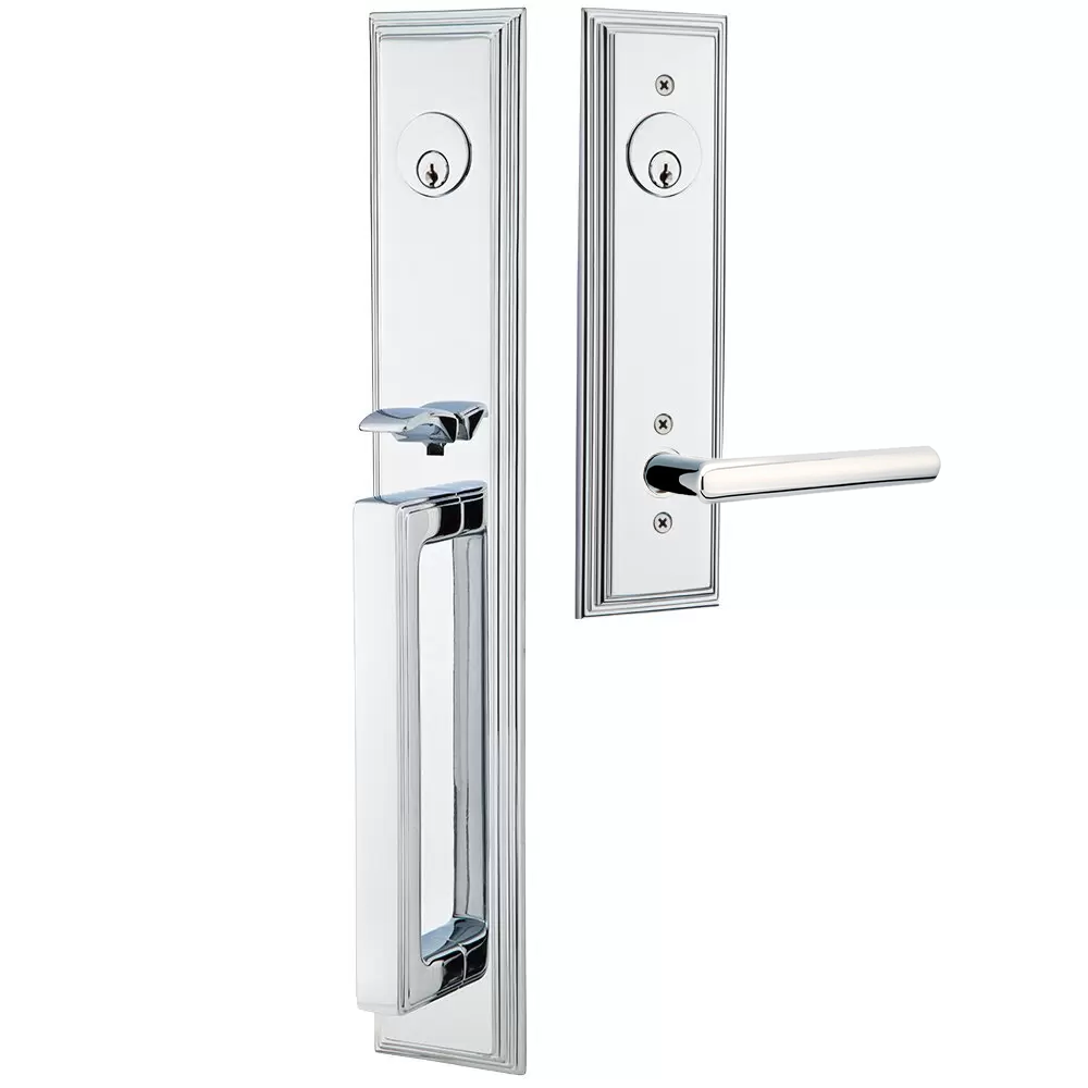 Emtek Melrose Tubular Entryset Full Length with Stuttgart Lever