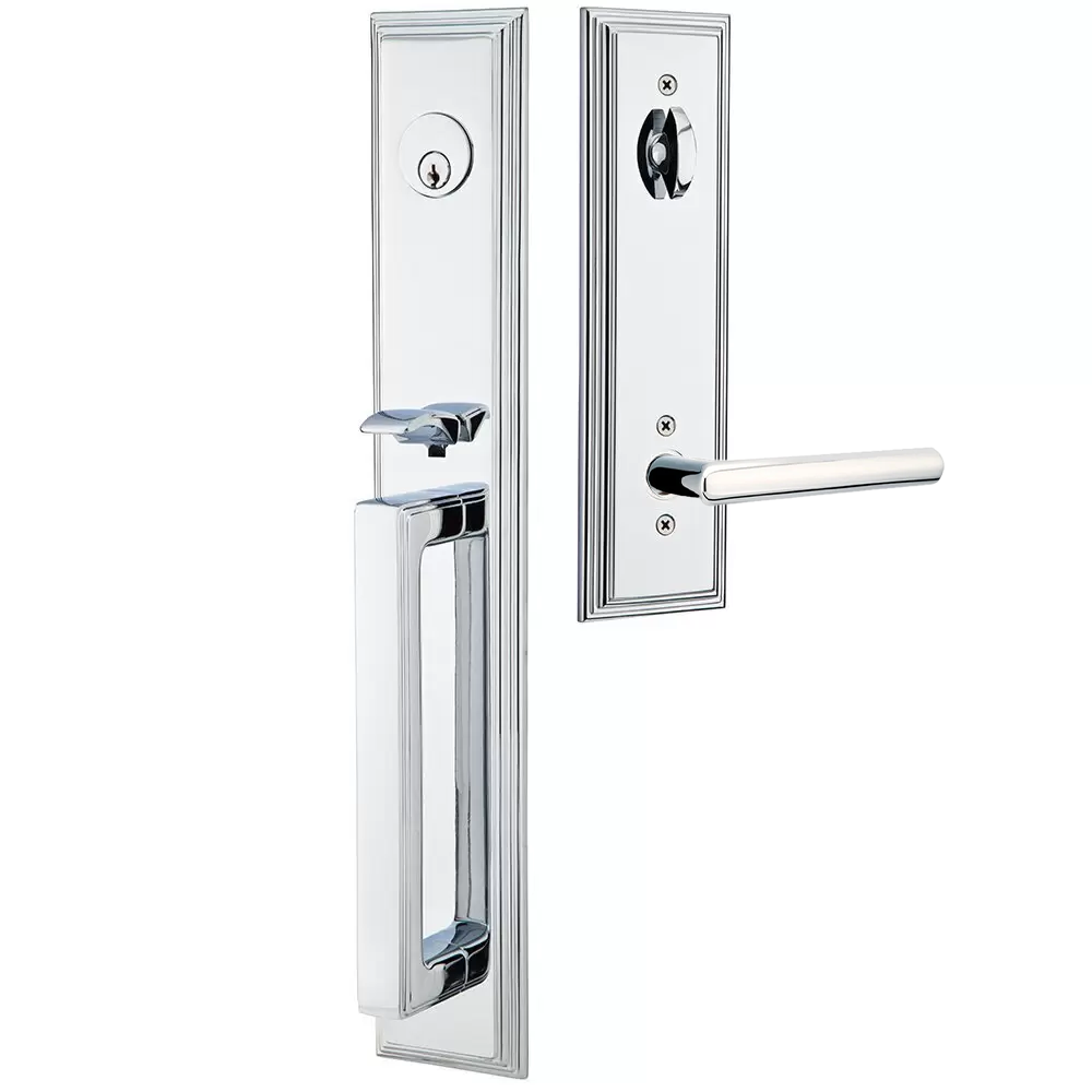 Emtek Melrose Tubular Entryset Full Length with Stuttgart Lever