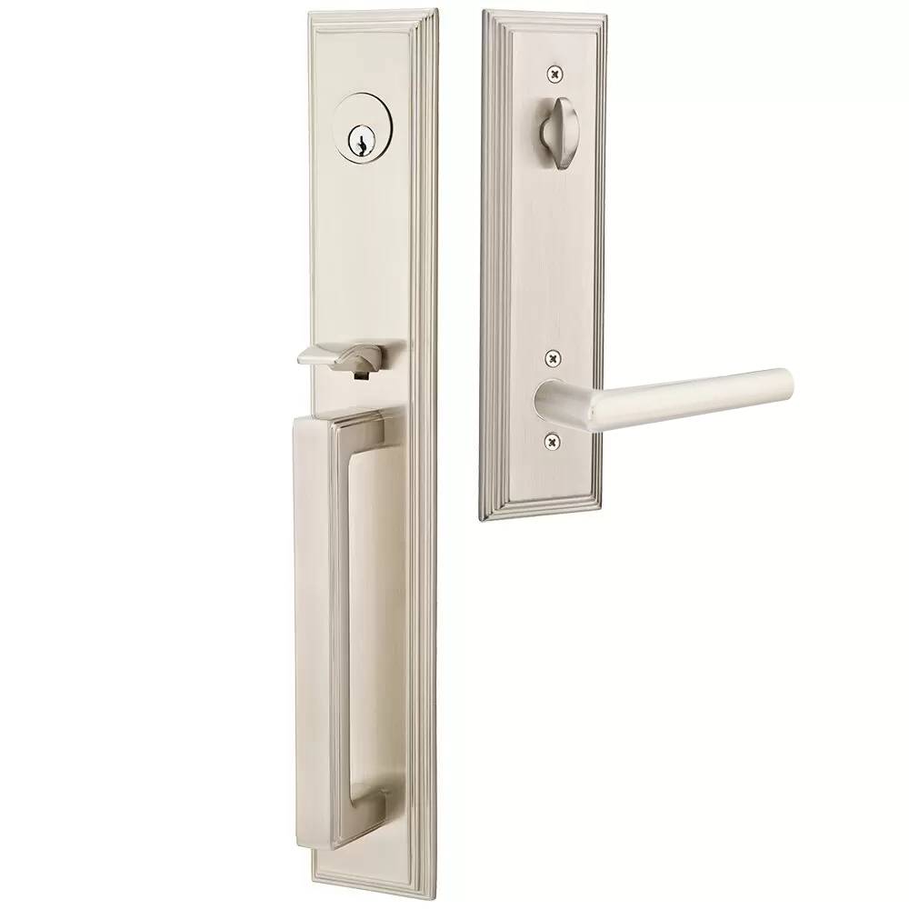 Emtek Melrose Tubular Entryset Full Length with Stuttgart Lever