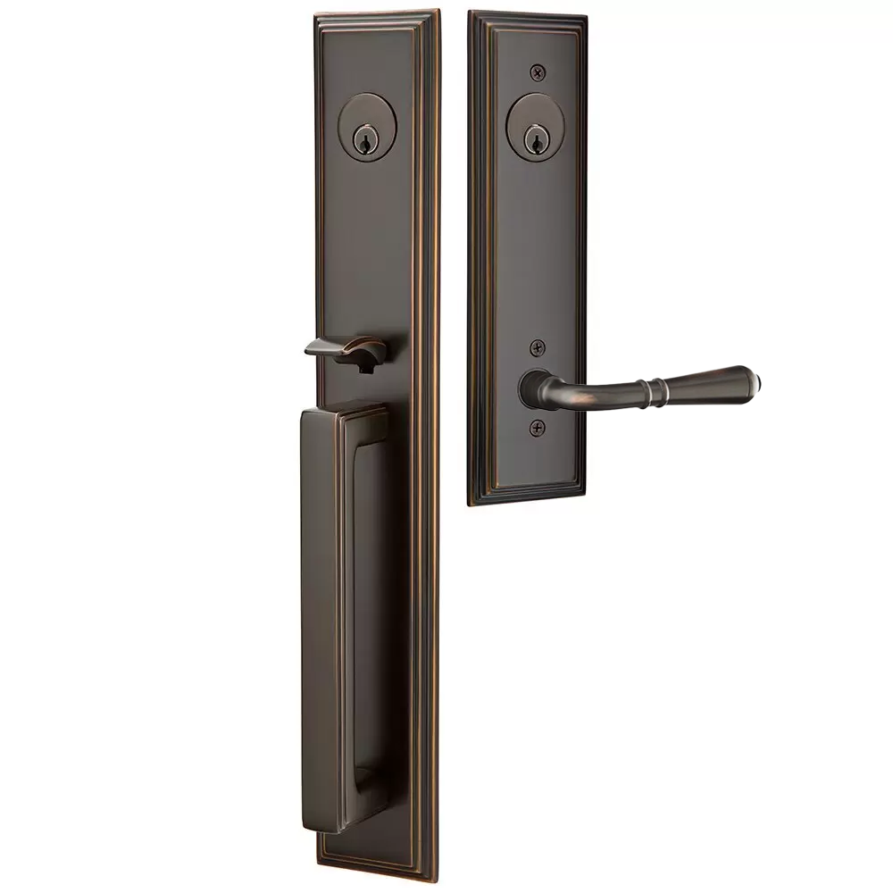 Emtek Melrose Tubular Entryset Full Length with Turino Lever