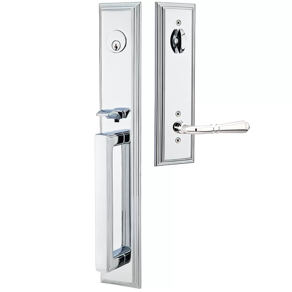 Emtek Melrose Tubular Entryset Full Length with Turino Lever