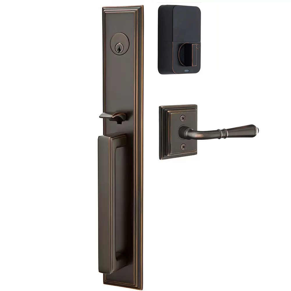 Emtek Melrose Tubular Entryset Full Length with Turino Lever