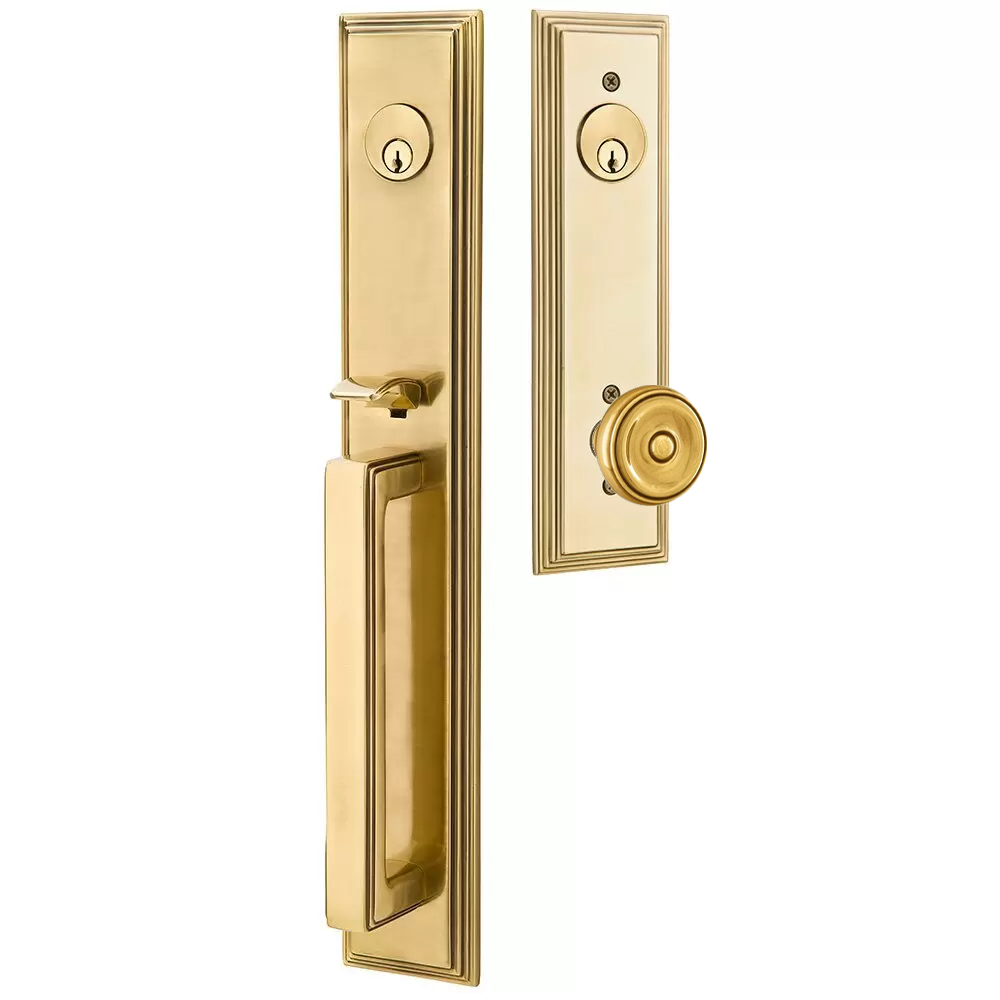 Emtek Melrose Tubular Entryset Full Length with Waverly Knob