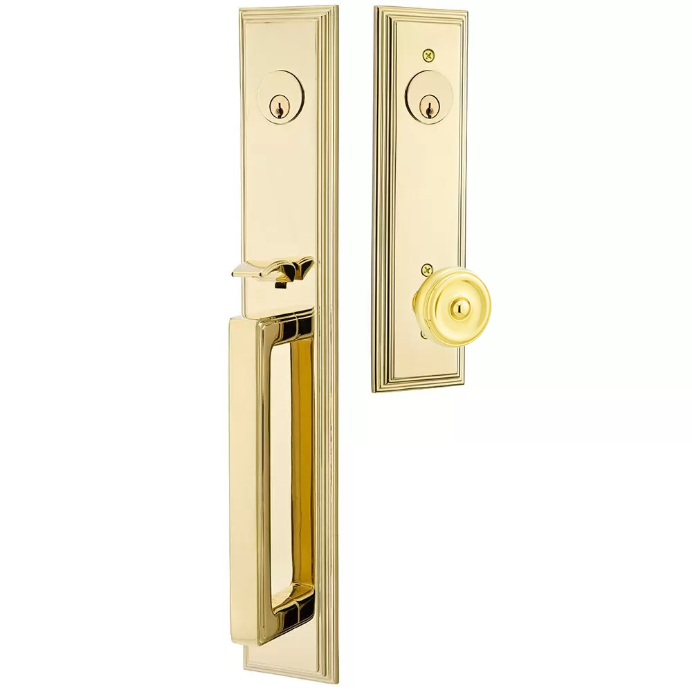 Emtek Melrose Tubular Entryset Full Length with Waverly Knob