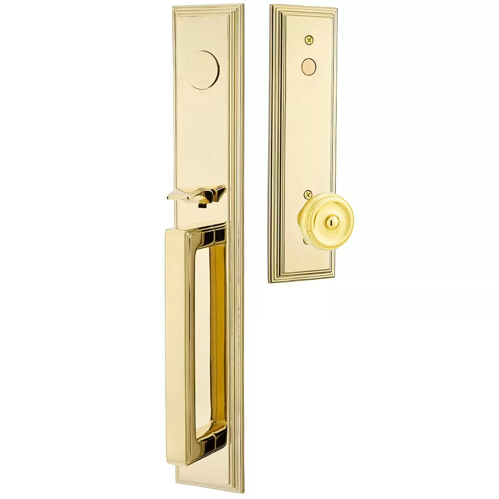 Emtek Melrose Tubular Entryset Full Length with Waverly Knob