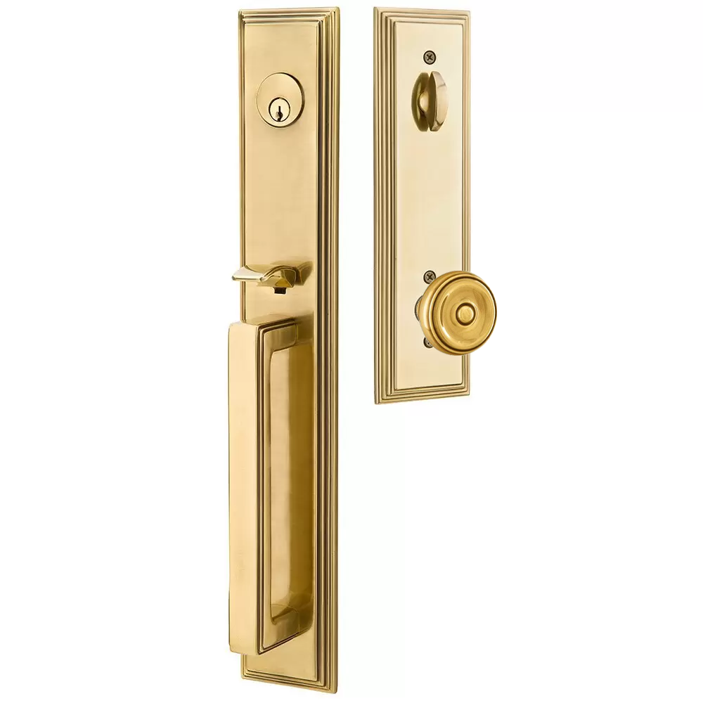 Emtek Melrose Tubular Entryset Full Length with Waverly Knob