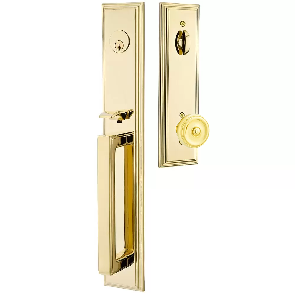 Emtek Melrose Tubular Entryset Full Length with Waverly Knob