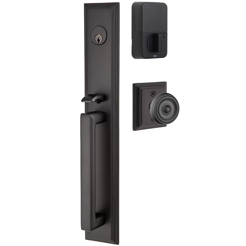 Emtek Melrose Tubular Entryset Full Length with Waverly Knob